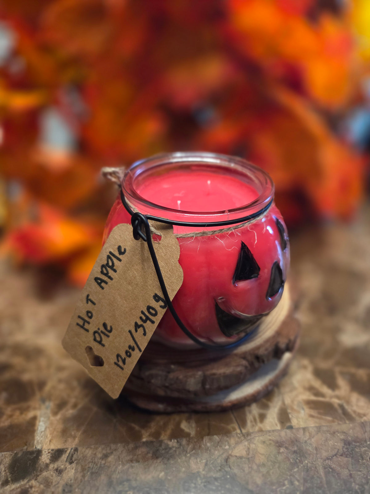 Hot Apple Pie scented candle lantern 12oz