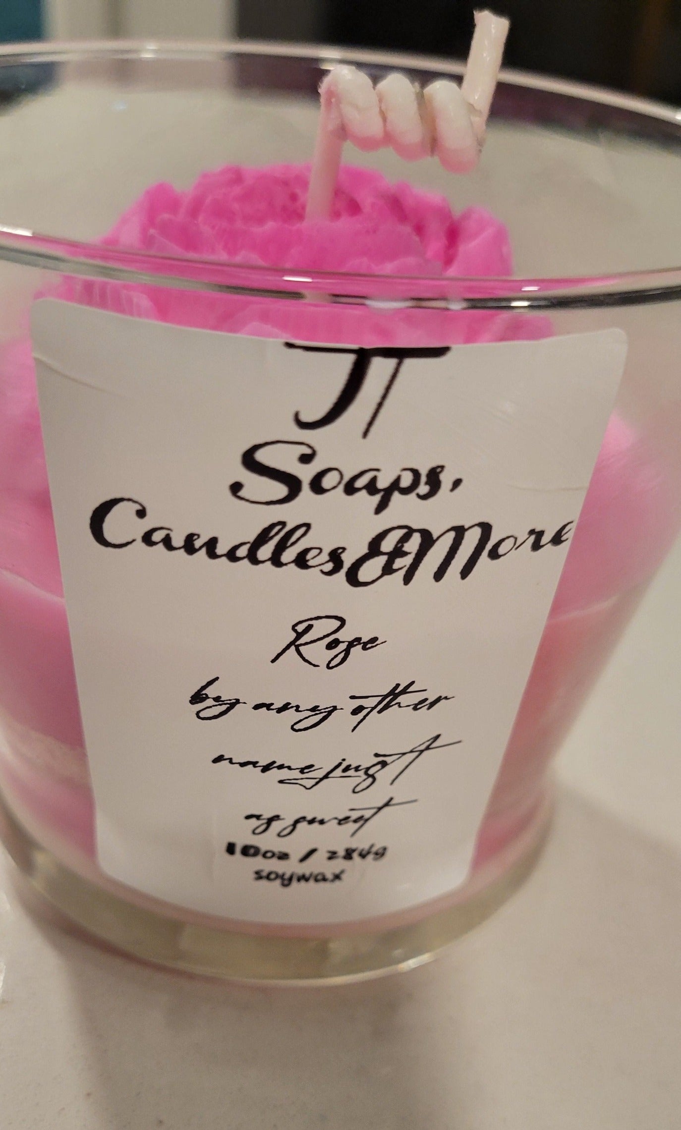 Rose 10oz soy candle One of a kind