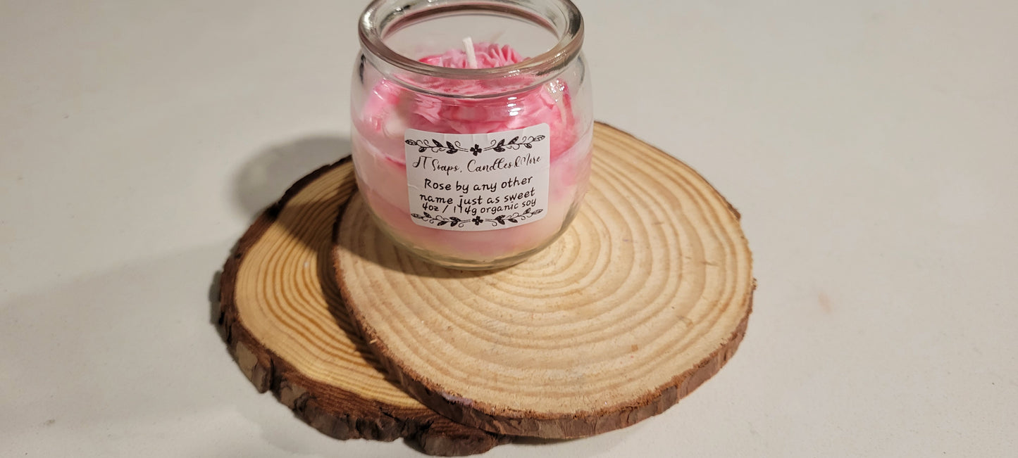 Rose organic soy candle